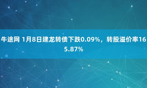 牛途网 1月8日建龙转债下跌0.09%，转股溢价率165.87%