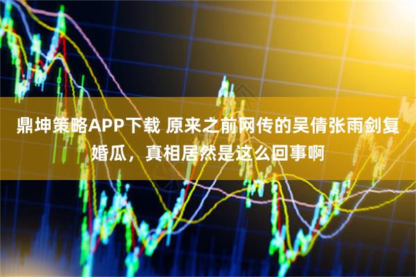 鼎坤策略APP下载 原来之前网传的吴倩张雨剑复婚瓜，真相居然是这么回事啊